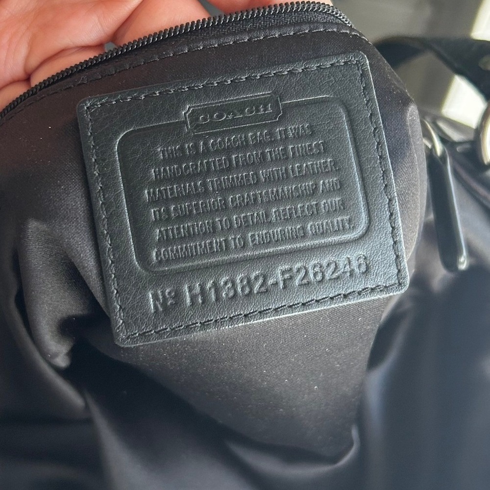 Coach Signature Jacquard Tote Bag Black Leather Trim F26246 Shoulder Bag - Picture 8 of 9